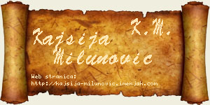 Kajsija Milunović vizit kartica